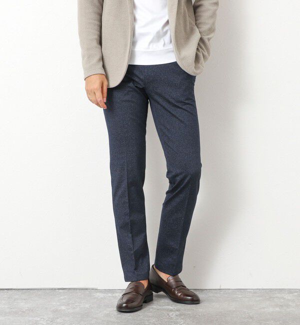 NOLLEY'S goodman「《ビジカジ対応》ハイゲージ 撚り杢 ツイルスリムフィット 25AW」|チノ|インディゴブルー