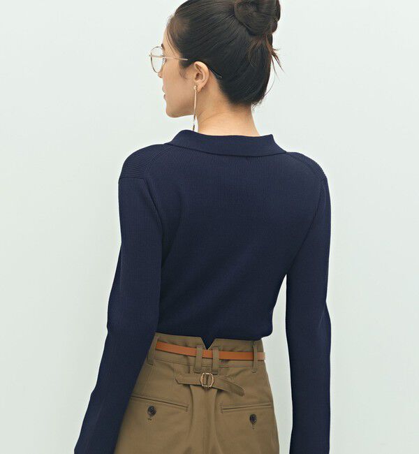 NOLLEY'S「《手洗い可能》ポロ衿リブプルオーバーニット」|ニット・セーター|