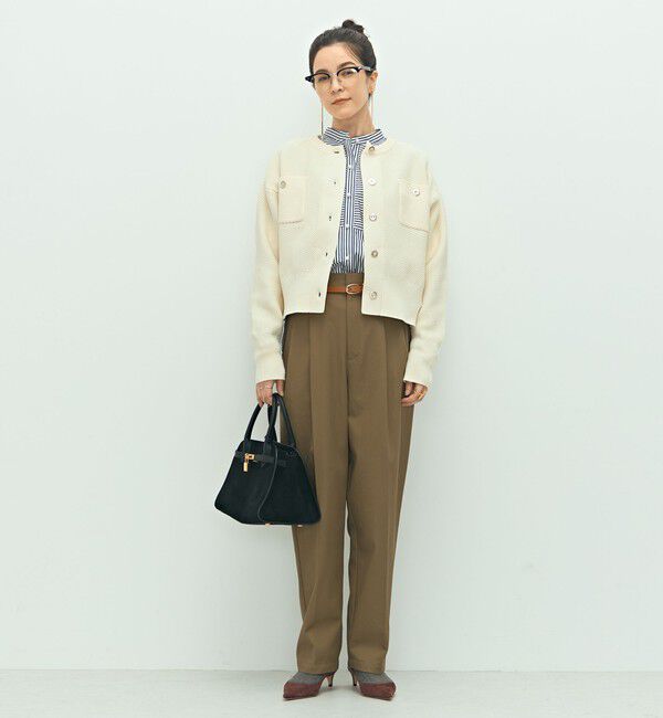 NOLLEY'S「《手洗い可能》鹿の子編みクルーネックカーディガン」|カーディガン|