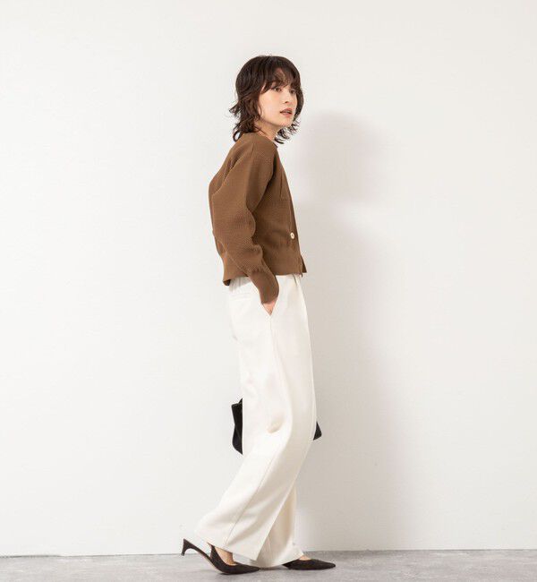 NOLLEY'S「《手洗い可能》鹿の子編みクルーネックカーディガン」|カーディガン|