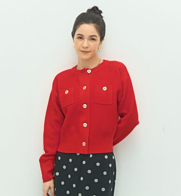 NOLLEY'S「《手洗い可能》鹿の子編みクルーネックカーディガン」|カーディガン|