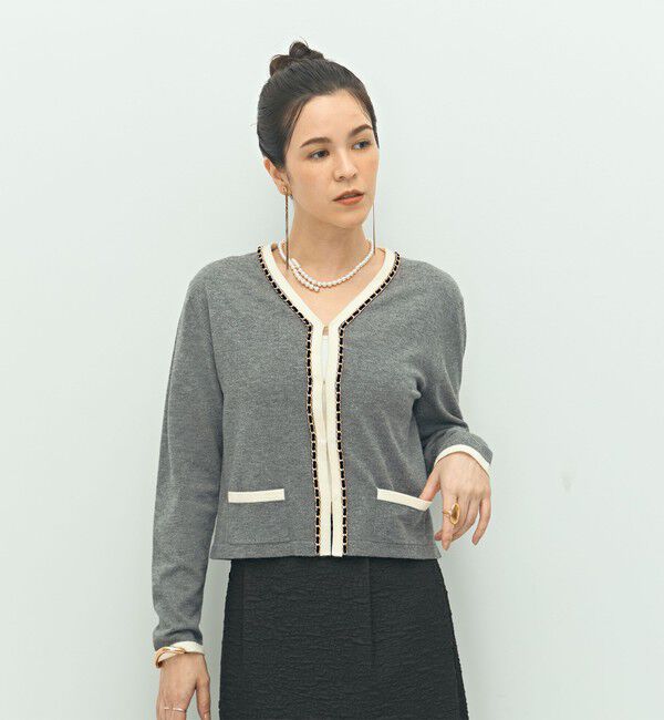 NOLLEY'S「チェーンブレードVネックカーディガン」|カーディガン|