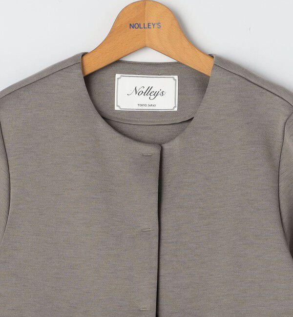 NOLLEY'S「《セットアップ対応》ウォッシャブルエアボールジャガードペプラムブルゾン」|ブルゾン・スタジャン|