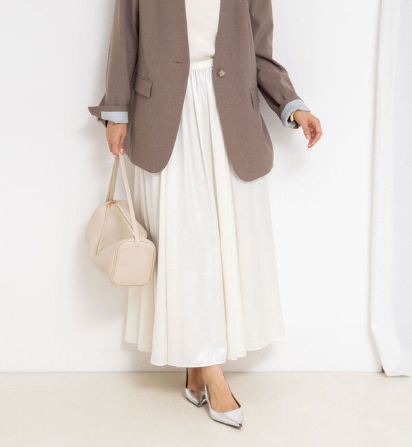 NOLLEY'S sophi「ウォッシャブルレザーサテンギャザースカート」|スカート|