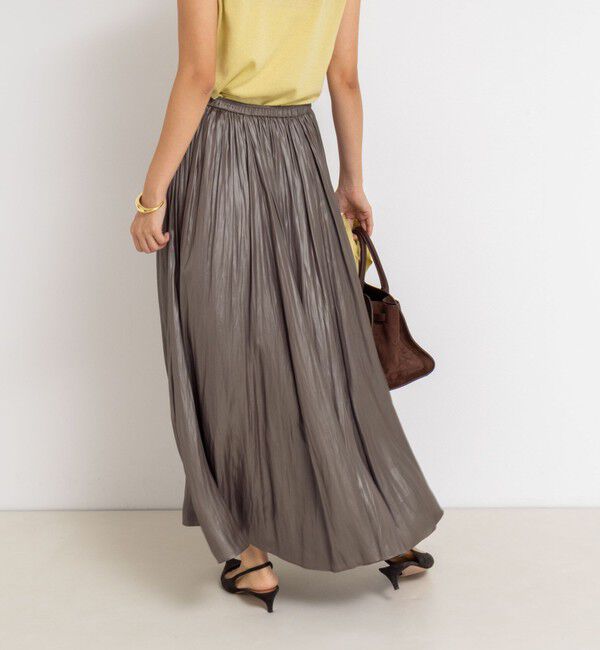 NOLLEY'S sophi「ウォッシャブルレザーサテンギャザースカート」|スカート|