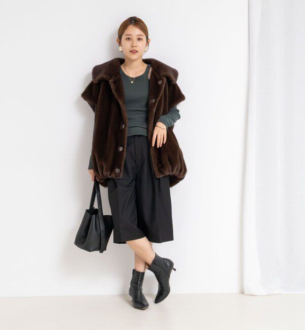 Rie Miller「ウォッシャブルリブカットアウト2WAYロンT」|Tシャツ・カットソー|