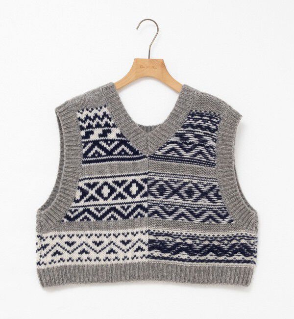 Rie Miller「ノルディック柄2WAYベスト」|ベスト・ジレ|