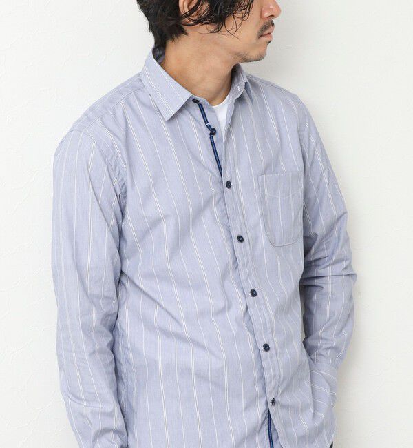 NOLLEY'S goodman「パラシュートボタン レギュラーカラーシャツ 25AW」|シャツ・ブラウス|ブルー系その他