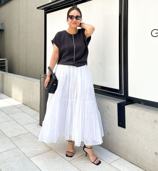 NOLLEY'S「【MARILYN MOON/マリリーンムーン】ウォッシャブルシアースターチコットンギャザースカート」|フレア|