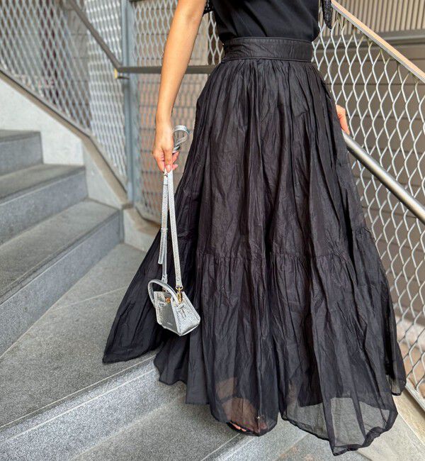 NOLLEY'S「【MARILYN MOON/マリリーンムーン】ウォッシャブルシアースターチコットンギャザースカート」|フレア|