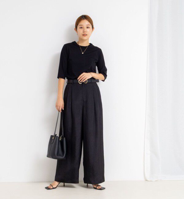 NOLLEY'S「ウォッシャブルクラッシュサテンワイドパンツ」|その他|