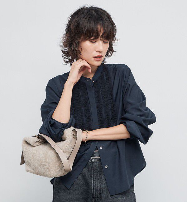 NOLLEY'S「ウォッシャブル前チュールフリルブラウス」|シャツ・ブラウス|