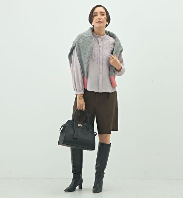 NOLLEY'S「ウォッシャブル前チュールフリルブラウス」|シャツ・ブラウス|