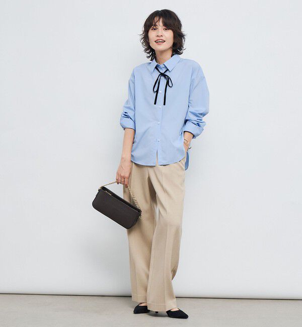 NOLLEY'S「ウォッシャブルリボン付きシャツ」|シャツ・ブラウス|