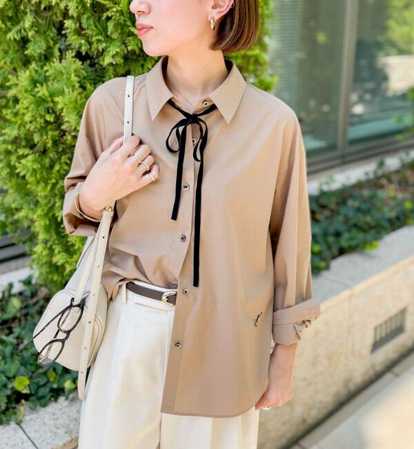 NOLLEY'S「ウォッシャブルリボン付きシャツ」|シャツ・ブラウス|