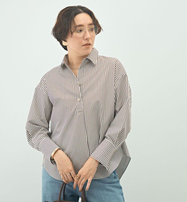 NOLLEY'S sophi「ウォッシャブルブロードメタル釦スキッパーシャツ」|シャツ・ブラウス|