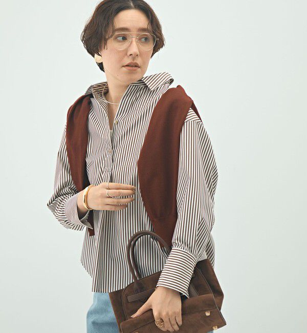 NOLLEY'S sophi「ウォッシャブルブロードメタル釦スキッパーシャツ」|シャツ・ブラウス|