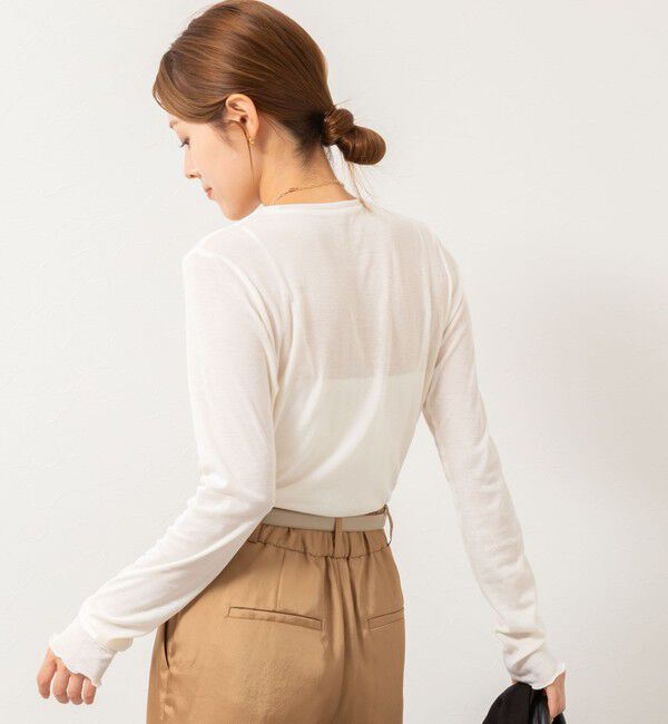 NOLLEY'S「ウォッシャブルシアーフライスロンT」|Tシャツ・カットソー|