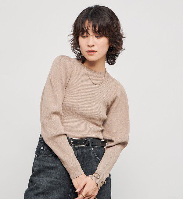 NOLLEY'S「《手洗い可能》リブパフスリーブプルオーバーニット」|ニット・セーター|