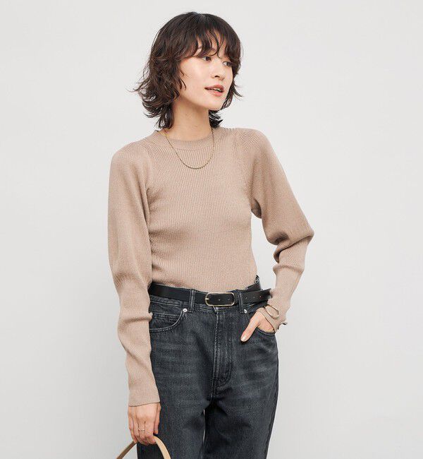 NOLLEY'S「《手洗い可能》リブパフスリーブプルオーバーニット」|ニット・セーター|