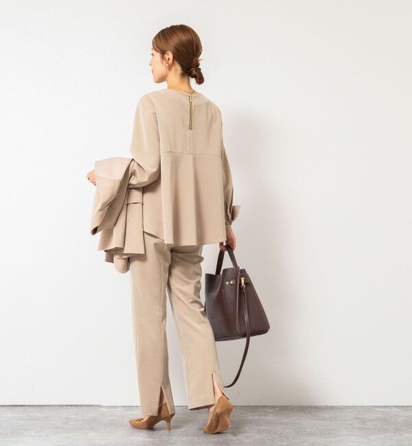 NOLLEY'S「《セットアップ対応》ウォッシャブルストレッチギャババックフレアブラウス」|シャツ・ブラウス|