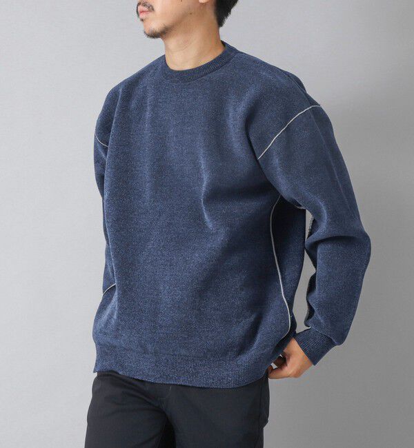 NOLLEY'S goodman「【ACTIVE SECT】《限定展開》Wフェイスモールクルーネック 25AW」|ニット・セーター|ネイビー