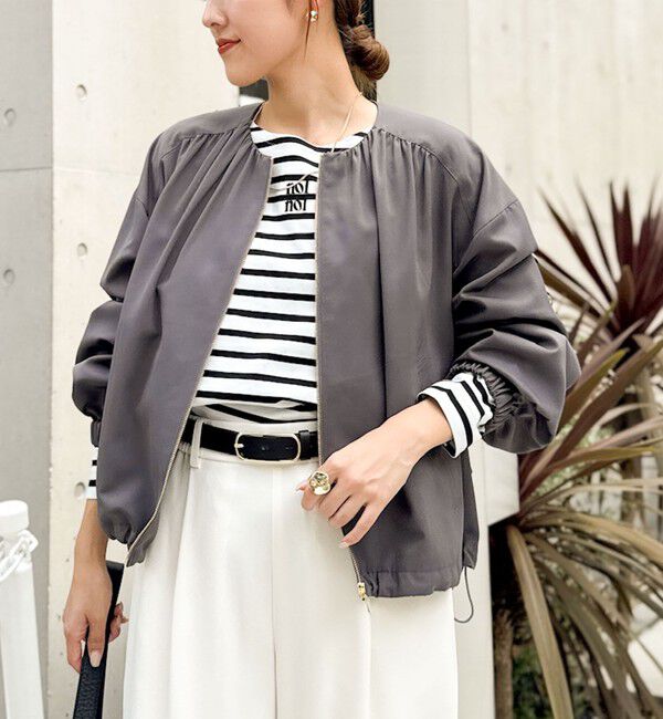 NOLLEY'S「ウォッシャブルジップアップブルゾン」|ブルゾン・スタジャン|