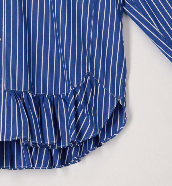 Rie Miller「ウォッシャブル裾フリルレギュラーカラーシャツ」|シャツ・ブラウス|