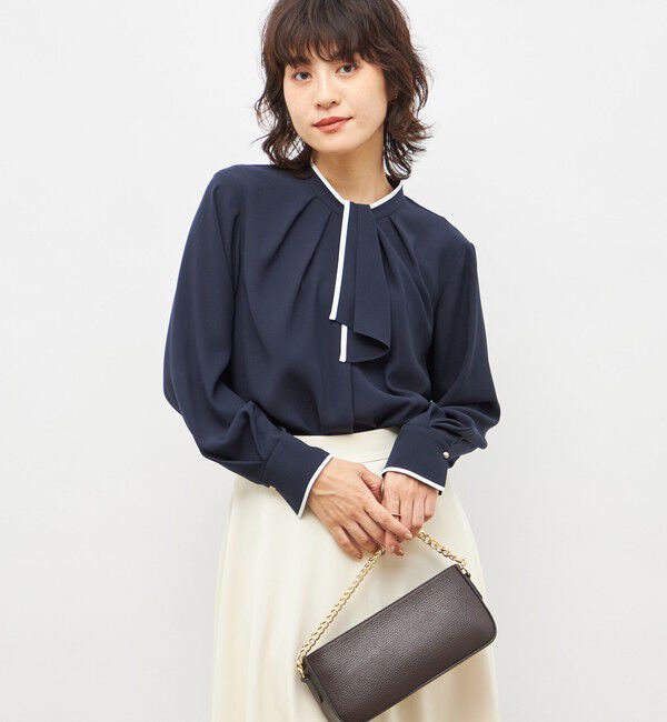 NOLLEY'S「ウォッシャブルストレッチジョーゼットボウタイ風ブラウス」|シャツ・ブラウス|