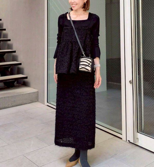 NOLLEY'S sophi「《セットアップ対応》ウォッシャブルフェザーチュールタイトスカート」|タイト|