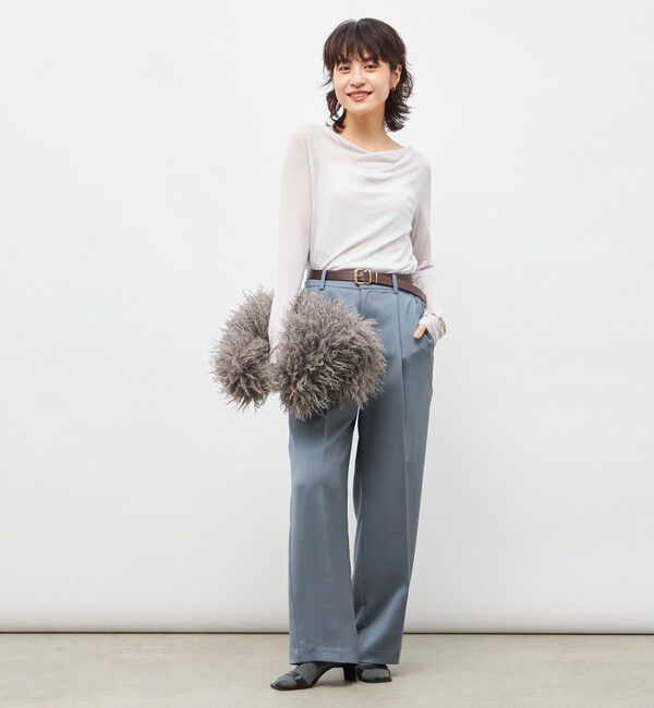 NOLLEY'S sophi「ウォッシャブルカシミヤシルクシアーラメドレープロンT」|Tシャツ・カットソー|