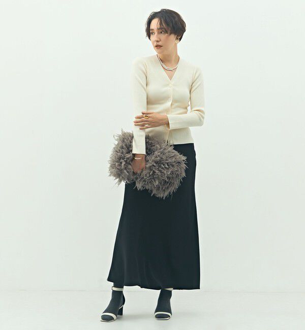 NOLLEY'S sophi「《アンサンブル対応》《手洗い可能》カシミヤ混リブVネックカーディガン」|カーディガン|