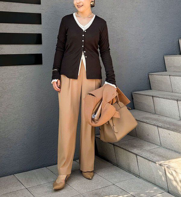 NOLLEY'S「MY STANDARD ウォッシャブルリブカーディガン」|カーディガン|