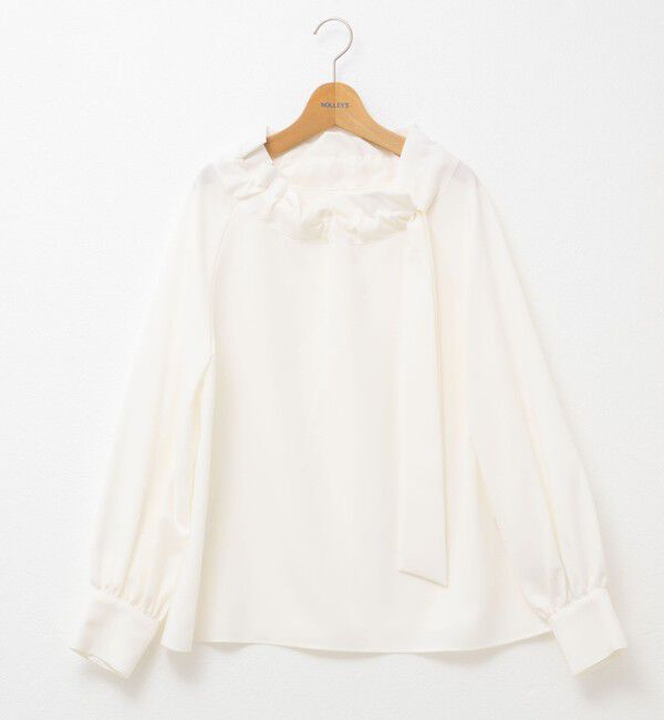NOLLEY'S「ウォッシャブル衿ギャザーリボンブラウス」|シャツ・ブラウス|