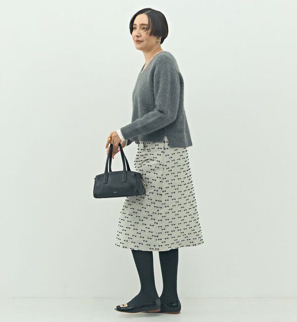 NOLLEY'S「《手洗い可能》ヘアリーストレッチVネックプルオーバーニット」|ニット・セーター|