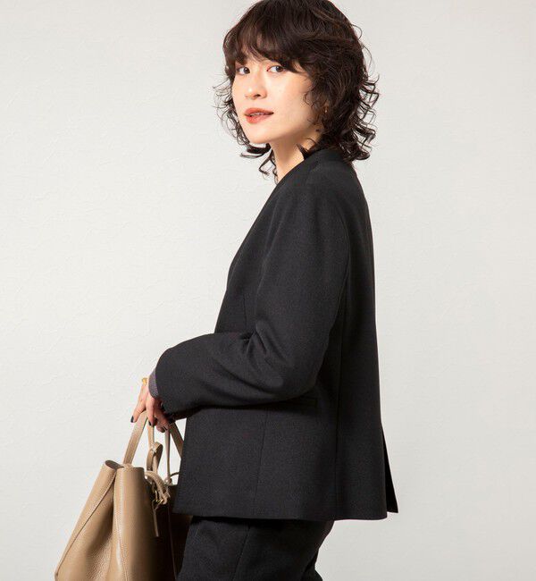 NOLLEY'S sophi「《セットアップ対応》ウォッシャブルウール調ノーカラージャケット」|ノーカラージャケット|