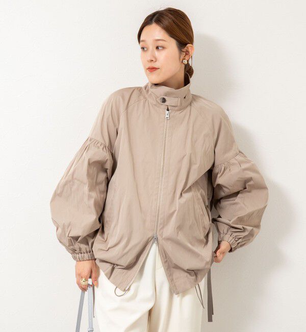 NOLLEY'S「【MARILYN MOON/マリリーンムーン】volume sleeve taffeta mid blouson」|ブルゾン・スタジャン|