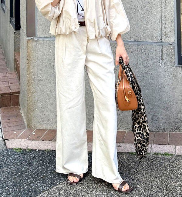 Rie Miller「【RM denim】リネン混ラップワイドパンツ」|その他|キナリ