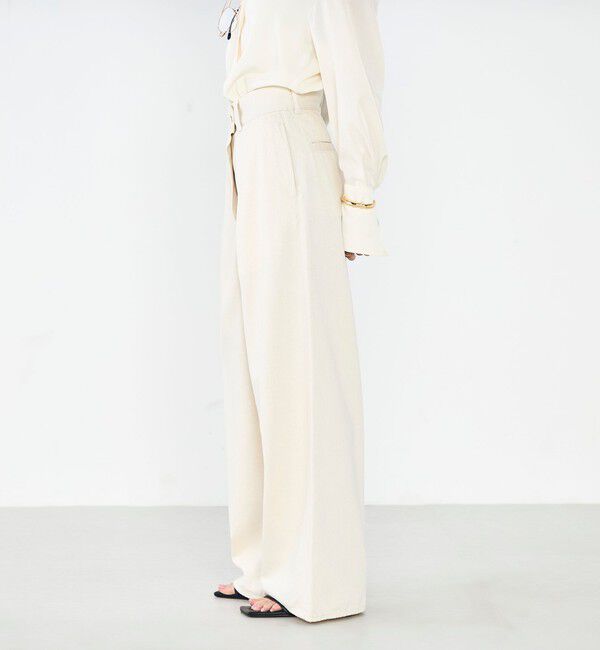 Rie Miller「【RM denim】リネン混ラップワイドパンツ」|その他|
