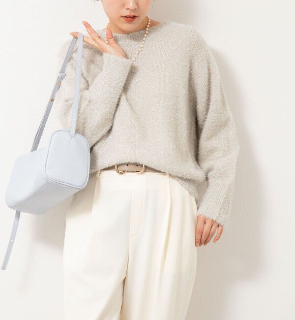 NOLLEY'S「《手洗い可能》ラメシャギープルオーバー」|ニット・セーター|ベージュ