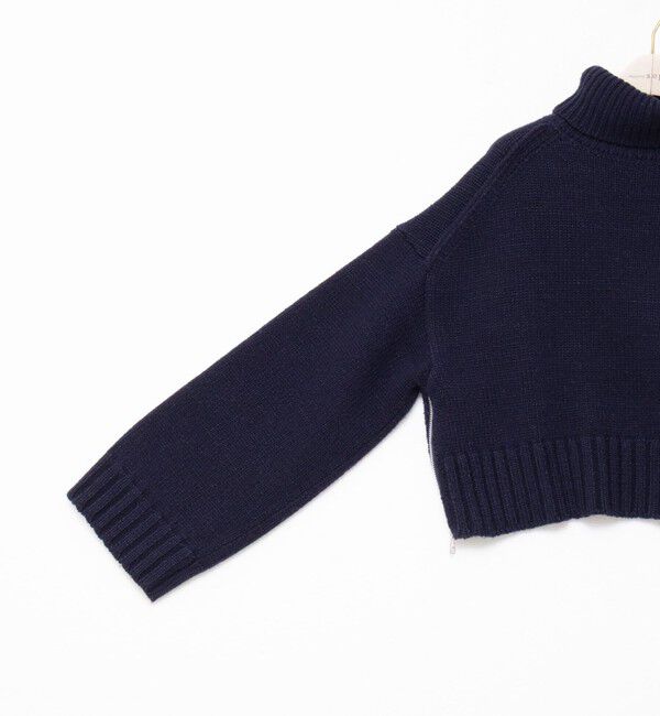 NOLLEY'S sophi「ブライト紡毛サイドジップショート丈タートルネック」|ニット・セーター|