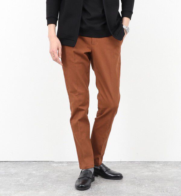 NOLLEY'S goodman「コットンカルゼ裏微起毛ストレッチスリムフィット 25AW」|チノ|キャメル