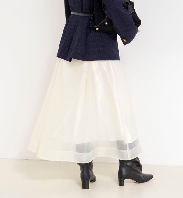 NOLLEY'S「ウォッシャブルオーガンジーフレアスカート」|フレア|