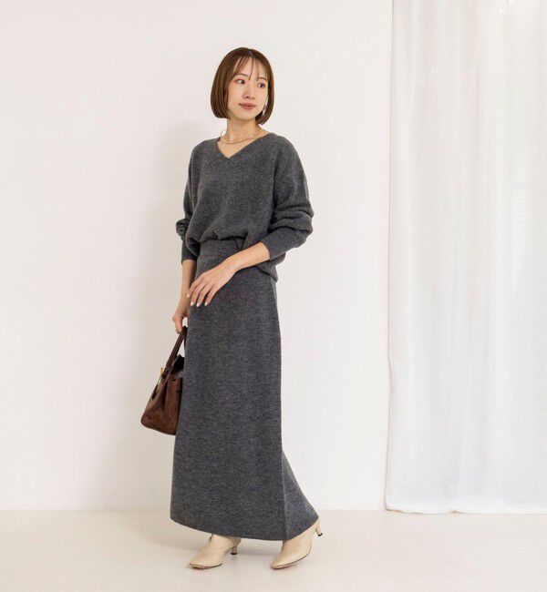 NOLLEY'S sophi「《手洗い可能》アルパカ混ロングスカート」|フレア|