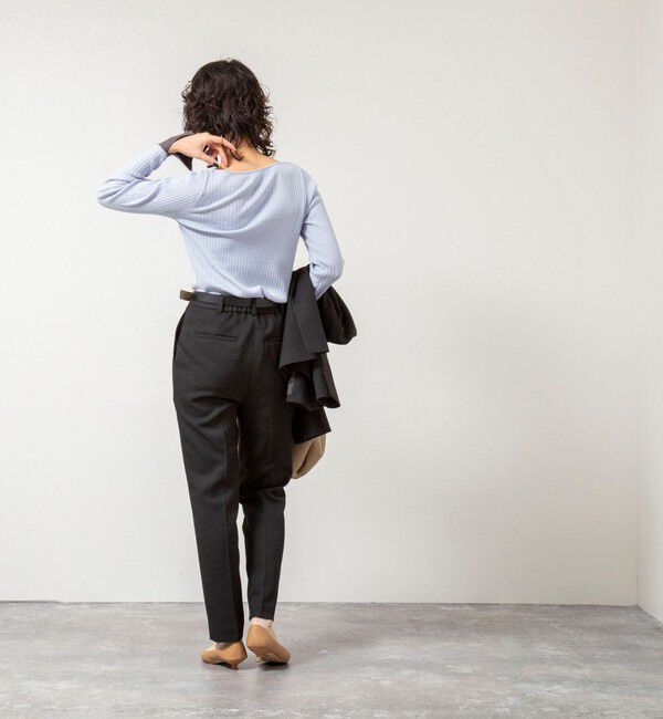 NOLLEY'S sophi「《手洗い可能》ウール混ワイドリブ袖口配色プルオーバー」|ニット・セーター|