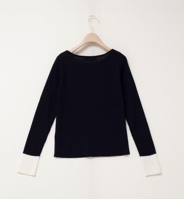 NOLLEY'S sophi「《手洗い可能》ウール混ワイドリブ袖口配色プルオーバー」|ニット・セーター|
