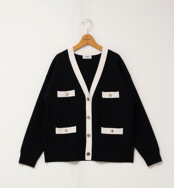 NOLLEY'S「《手洗い可能》スムース配色Vネックカーディガン」|カーディガン|