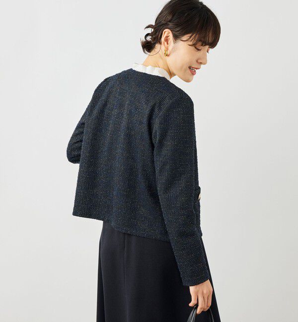 NOLLEY'S「ウォッシャブルツィーディージャージジャケット」|ノーカラージャケット|