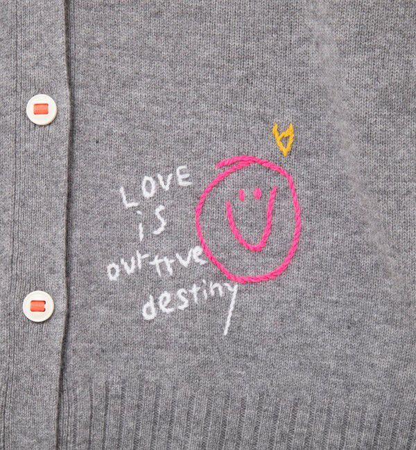 Rie Miller「《手洗い可能》ハンド刺繍Vネックカーディガン」|カーディガン|