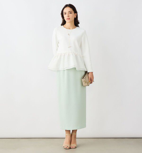 NOLLEY'S sophi「《セットアップ対応》ウォッシャブルダンボール&times;オーガンジーペプラムプルオーバー」|Tシャツ・カットソー|